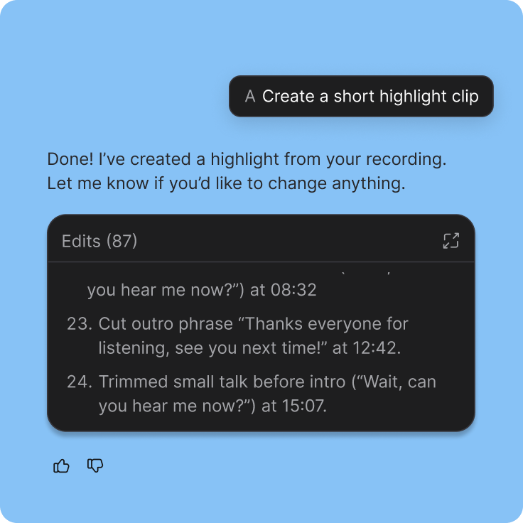 Highlight Creation — app interface preview